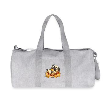 Carlin aime la pizza : design pour les amateurs de fromage - Sac de sport en toile recyclée Stanley/Stella - gris chiné - Devant