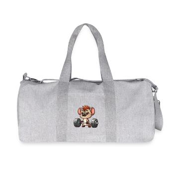 Hyène forte en haltérophilie - Sac de sport en toile recyclée Stanley/Stella - gris chiné - Devant