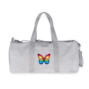 Butterfly Rainbow Colors Nature - Recycled Canvas Sports Bag by Stanley/Stella - heather grey - Front