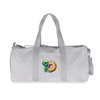 Außerirdischer UFO Donut Bäcker Gebäck lustig - Recycelte Canvas-Sporttasche von Stanley/Stella - Grau meliert - Vorne