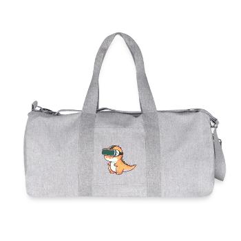 Dino T-Rex VR Gamer Virtuelle Realität Gaming - Recycelte Canvas-Sporttasche von Stanley/Stella - Grau meliert - Vorne