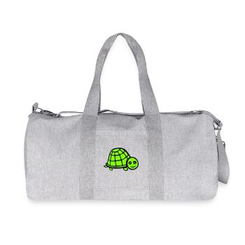 turtle cute smiling happy funny - Recycled Canvas Sports Bag by Stanley/Stella - heather grey - Front