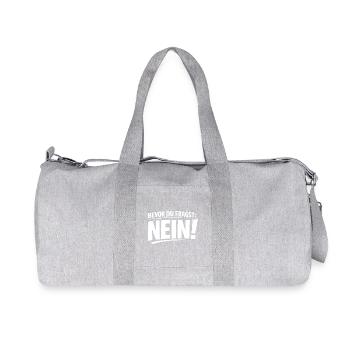 Bevor Du Fragst Nein Typo Shirt - Recycelte Canvas-Sporttasche von Stanley/Stella - Grau meliert - Vorne
