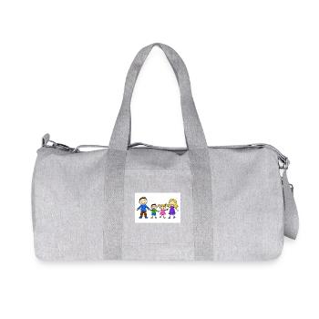 mom and kids - Recycled Canvas Sports Bag by Stanley/Stella - heather grey - Front