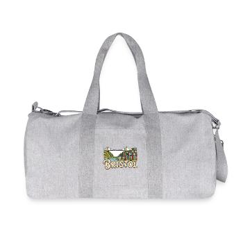 Autocollant rétro pour pont suspendu Bristol Clifton - Sac de sport en toile recyclée Stanley/Stella - gris chiné - Devant