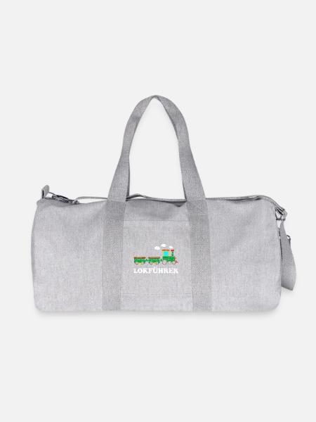 Lokführer Jungen Lokomotive - Recycelte Canvas-Sporttasche von Stanley/Stella - Grau meliert