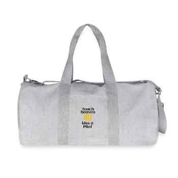 kiss a pilot - Recycelte Canvas-Sporttasche von Stanley/Stella - Grau meliert - Vorne