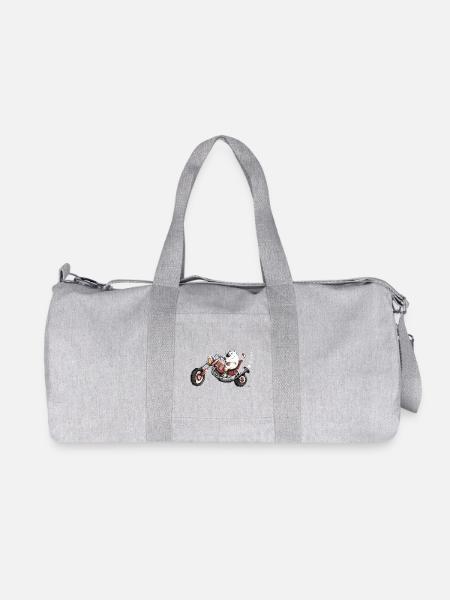 Katze Fährt Motorrad Schoppper - Recycelte Canvas-Sporttasche von Stanley/Stella - Grau meliert