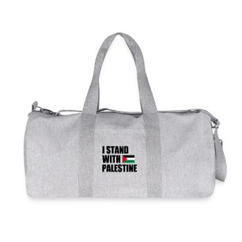 I stand with palestine - Recycled Canvas Sports Bag by Stanley/Stella - heather grey - Front