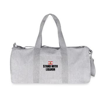 STAND WITH LEBANON - Recycelte Canvas-Sporttasche von Stanley/Stella - Grau meliert - Vorne