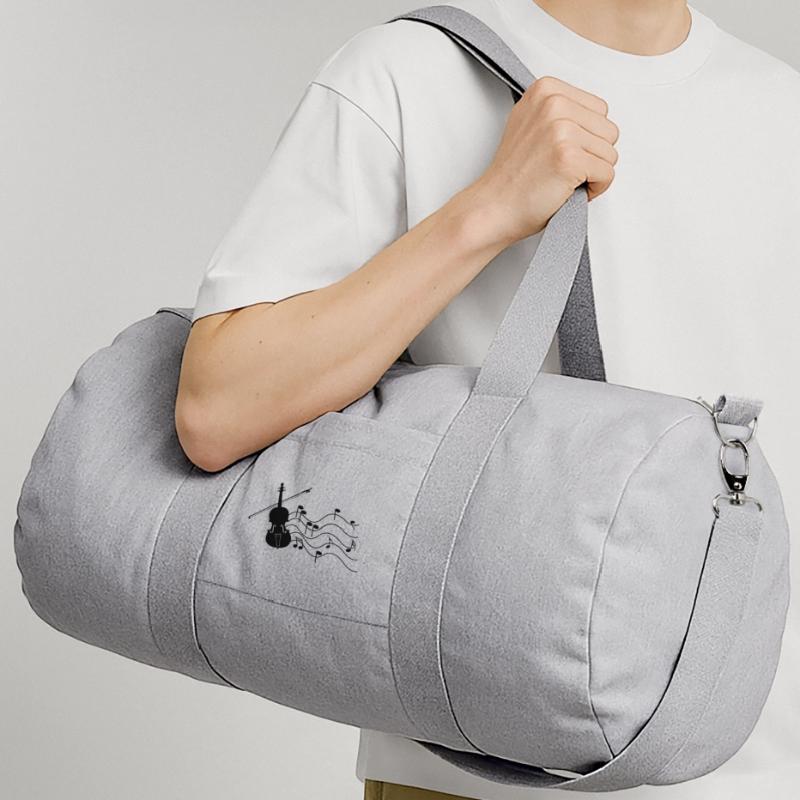 Violin with music notes shadow image, Recycled Canvas Sports Bag by Stanley/Stella