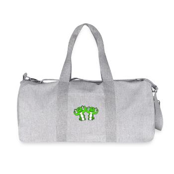2 Raupen Bodybuilder Team Muskelaufbau Freunde süß - Recycelte Canvas-Sporttasche von Stanley/Stella - Grau meliert - Vorne