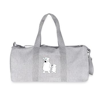 Drolly bébé ours avec papa ou maman - Sac de sport en toile recyclée Stanley/Stella - gris chiné - Devant