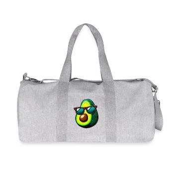 Coole Kawaii Avocado Charmantes Frucht-Design - Recycelte Canvas-Sporttasche von Stanley/Stella - Grau meliert - Vorne