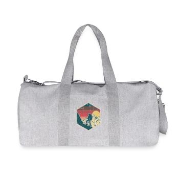 Sunset Summit Climber Hex Badge - Recycled Canvas Sports Bag by Stanley/Stella - heather grey - Front