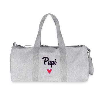 PAPI. PAPA. FÊTE DES PÈRES. BONNE FÊTE PAPA - Sac de sport en toile recyclée Stanley/Stella - gris chiné - Devant