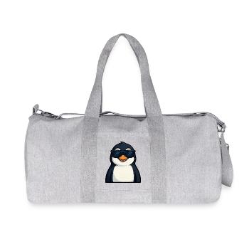 Cool Penguin with Sunglasses Summer Funny - Recycled Canvas Sports Bag by Stanley/Stella - heather grey - Front