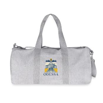 Odessa Maritime Cityscape Illustration - Recycled Canvas Sports Bag by Stanley/Stella - heather grey - Front