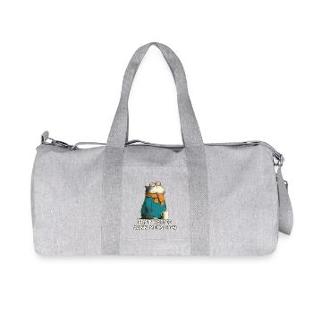 First coffee, then people Cat - Recycled Canvas Sports Bag by Stanley/Stella - heather grey - Front
