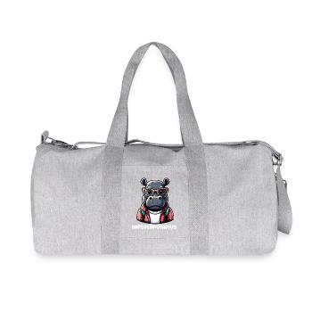 Hippo Hipster Plaid Bunte Brille - Recycelte Canvas-Sporttasche von Stanley/Stella - Grau meliert - Vorne