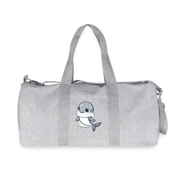 Dolphin Halloween Ghost - Recycled Canvas Sports Bag by Stanley/Stella - heather grey - Front
