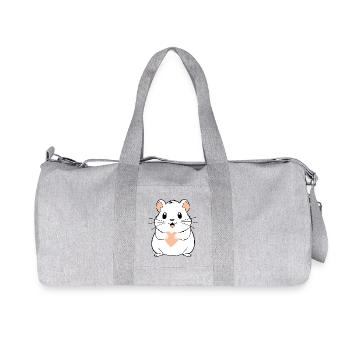 Cadeau de la Saint-Valentin pour le hamster au cœur rose - Sac de sport en toile recyclée Stanley/Stella - gris chiné - Devant