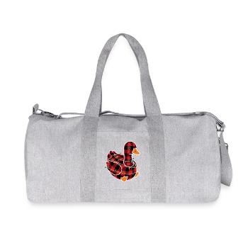 Humor Gans Weihnachtsplaid Rot Plaid - Recycelte Canvas-Sporttasche von Stanley/Stella - Grau meliert - Vorne