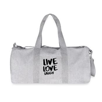 Live Love Laugh – Handgezeichneter Pinsel Schwarz - Recycelte Canvas-Sporttasche von Stanley/Stella - Grau meliert - Vorne