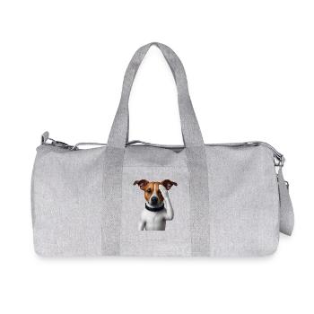 DOG WATCHING YOU - animals - Recycled Canvas Sports Bag by Stanley/Stella - heather grey - Front