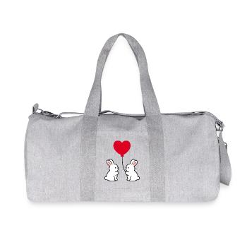 Valentines Red Heart, Valentine's Day - Recycled Canvas Sports Bag by Stanley/Stella - heather grey - Front