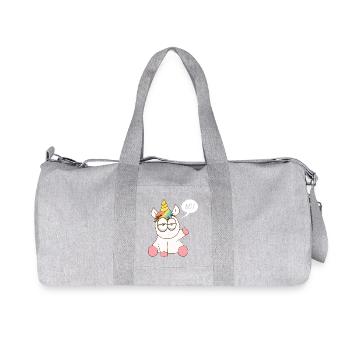 Rainbow Unicorn with Murmuring Charm - Recycled Canvas Sports Bag by Stanley/Stella - heather grey - Front