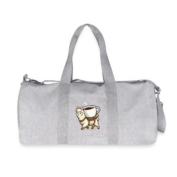 Coffee Llama Carrying Design - Recycled Canvas Sports Bag by Stanley/Stella - heather grey - Front
