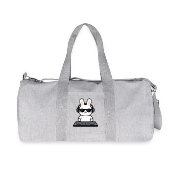 Hase Kaninchen dans le rôle du DJ à la console de mixage - Sac de sport en toile recyclée Stanley/Stella - gris chiné - Devant