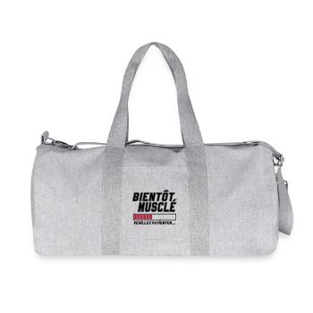 Bientôt musclé veuillez patienter,message,muscu - Sac de sport en toile recyclée Stanley/Stella - gris chiné - Devant