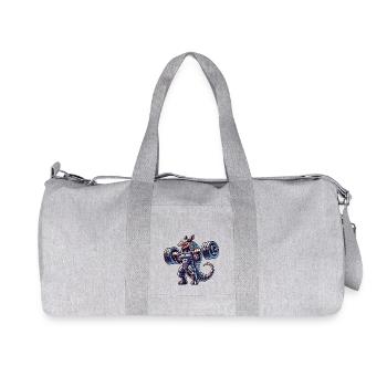 Funny Armadillo Fitness Weightlifting Gym - Recycled Canvas Sports Bag by Stanley/Stella - heather grey - Front