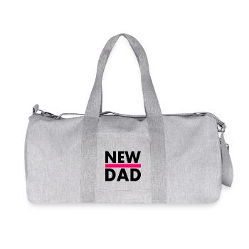 New dad - Recycelte Canvas-Sporttasche von Stanley/Stella - Grau meliert - Vorne