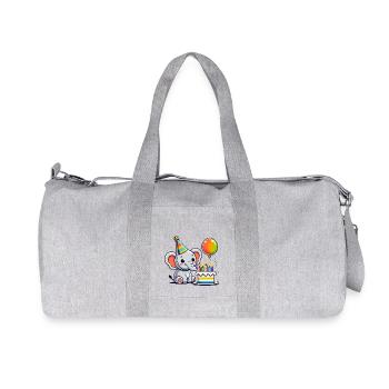Elefant Kid Celebrating Birthday - Recycelte Canvas-Sporttasche von Stanley/Stella - Grau meliert - Vorne