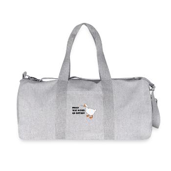 Goose – Peace Was Never an Option - Recycled Canvas Sports Bag by Stanley/Stella - heather grey - Front