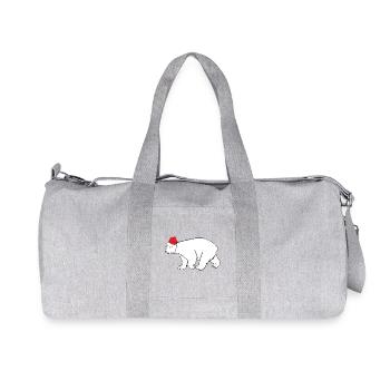 Eisbär mit roter Nikolausmütze Winter Weihnachten  - Recycelte Canvas-Sporttasche von Stanley/Stella - Grau meliert - Vorne
