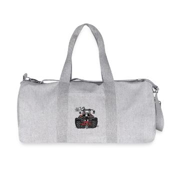 0097 Roter Traktor - Recycelte Canvas-Sporttasche von Stanley/Stella - Grau meliert - Vorne
