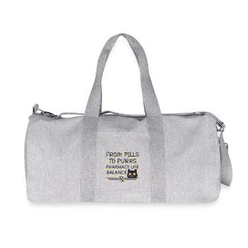 Apotheke Katze From Pills to Purrs gelb-schwarz - Recycelte Canvas-Sporttasche von Stanley/Stella - Grau meliert - Vorne