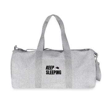 Keep Sleeping - Texte humoristique pour pyjama - Sac de sport en toile recyclée Stanley/Stella - gris chiné - Devant
