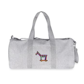 Pferd Pferde Pony Kind Kinder Weihnachtsgeschenk - Recycelte Canvas-Sporttasche von Stanley/Stella - Grau meliert - Vorne