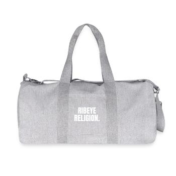 RIBEYE RELIGION | Carnivore T-Shirt | Steak Lover - Recycled Canvas Sports Bag by Stanley/Stella - heather grey - Front