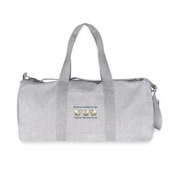 I will be with the sheep Lustiges Schaf Motiv - Recycelte Canvas-Sporttasche von Stanley/Stella - Grau meliert - Vorne