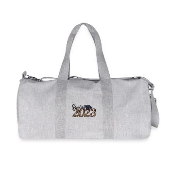 Senior 2023 Leopard Skin Cadeau de fin d’études gradué - Sac de sport en toile recyclée Stanley/Stella - gris chiné - Devant