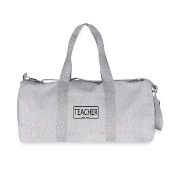 Teacher Est. 2023 Graduated Education Teacher Gift - Recycled Canvas Sports Bag by Stanley/Stella - heather grey - Front