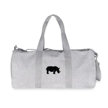 Rhino Sketch Rhinoceros Safari Wildtierliebhaber - Recycelte Canvas-Sporttasche von Stanley/Stella - Grau meliert - Vorne