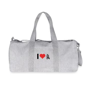 I Love Motocross - Hobby Sports Design - Recycled Canvas Sports Bag by Stanley/Stella - heather grey - Front