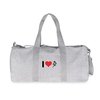 J’aime le basket-ball - Sports Design - Sac de sport en toile recyclée Stanley/Stella - gris chiné - Devant